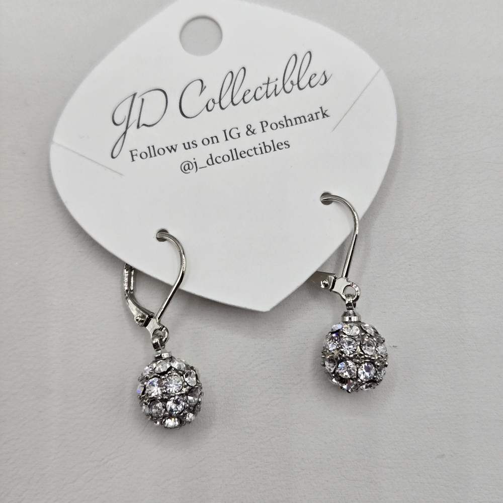 Swarovski Elements Silver Earrings Lever Back Swarovski Crystals Prom Bridal